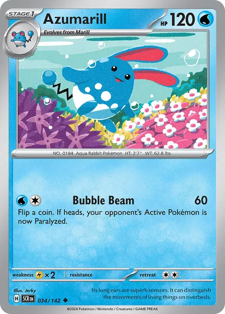 Azumarill, Pokémon card SCR 034 — Stellar Crown set