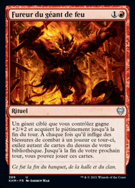 Fureur du géant de feu, carte Magic KHM 389 — extension Kaldheim