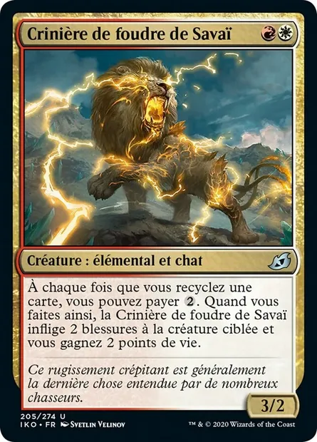 Crinière de foudre de Savaï, carte Magic IKO 205 — extension Ikoria: Lair of Behemoths