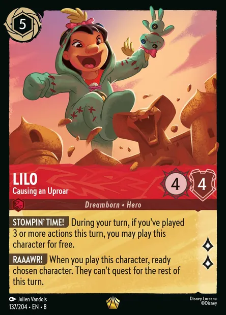 Lilo - Causing an Uproar, Disney Lorcana card CH8-137 — The Reign of Jafar set