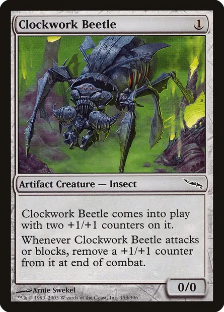 Clockwork Beetle, Magic card MRD 153 — Mirrodin set