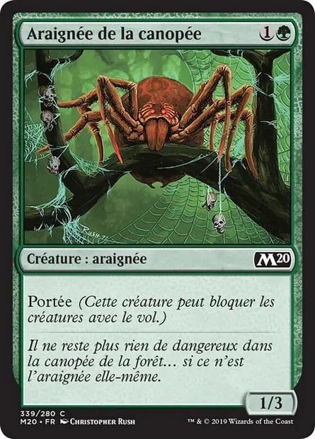 Araignée de la canopée, carte Magic M20 339 — extension Core Set 2020