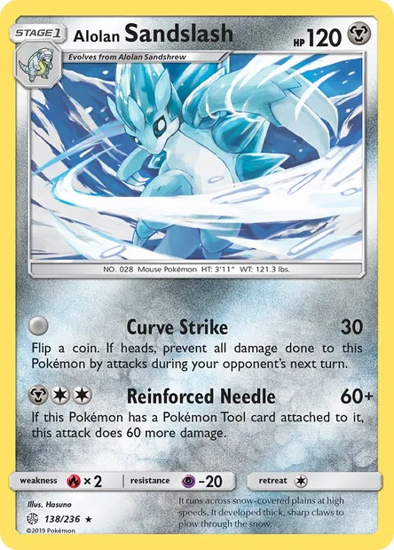 Alolan Sandslash, Pokémon card CEC 138 — Cosmic Eclipse set