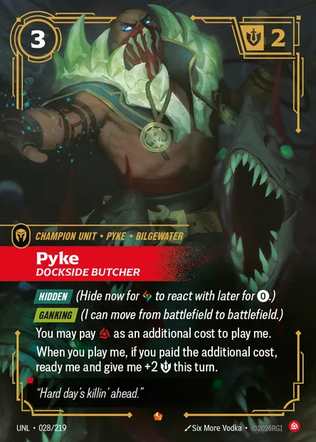 Pyke, Riftbound card UNL 028 — Unleashed set