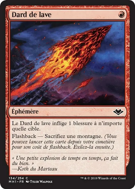 Dard de lave, carte Magic MH1 134 — extension Horizons du Modern