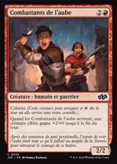 Combattants de l'aube, carte Magic J25 535 — extension Foundations Jumpstart