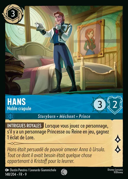 Hans - Noble crapule, carte Disney Lorcana CH9-148 — extension Fabuleux