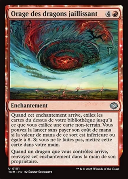 Orage des dragons jaillissant, carte Magic TDM 101 — extension Tarkir: Dragonstorm