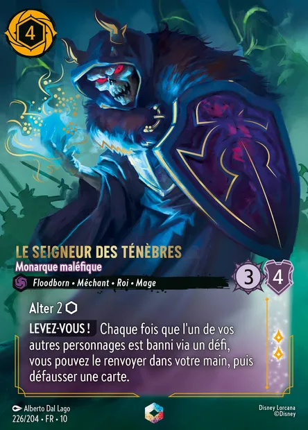 Le Seigneur des Ténèbres - Monarque maléfique, carte Disney Lorcana CH10-226 — extension Lueurs dans les Profondeurs