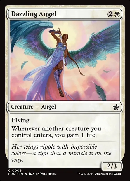 Dazzling Angel, Magic card FDN 9 — Foundations set