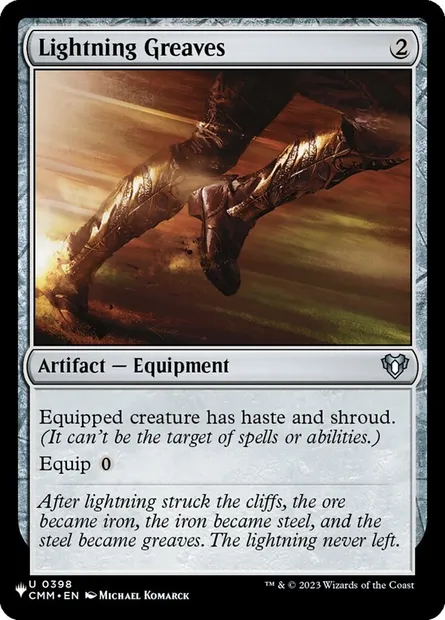 Lightning Greaves, Magic card PLST CMM-398 — The List set