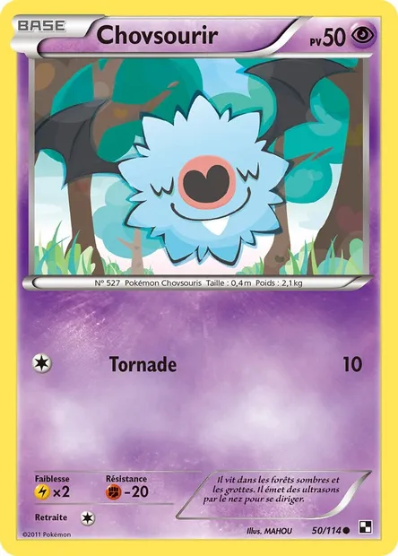 Chovsourir, carte Pokémon BLW 50 — extension Noir & Blanc