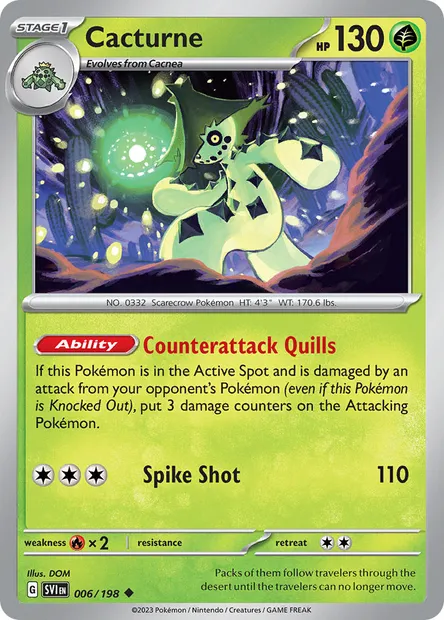 Cacturne, Pokémon card SVI 006 — Scarlet & Violet set