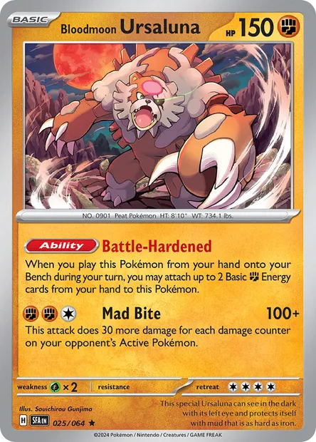 Bloodmoon Ursaluna, Pokémon card SFA 025 — Shrouded Fable set