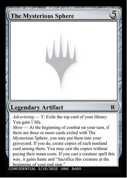 The Mysterious Sphere, Magic card UNK RA05 — Unknown Event set