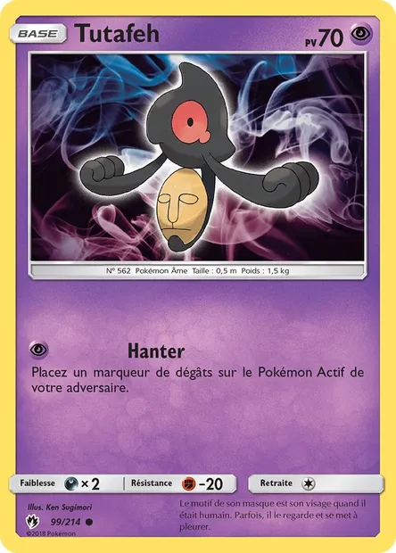Tutafeh, carte Pokémon LOT 99 — extension Tonnerre Perdu