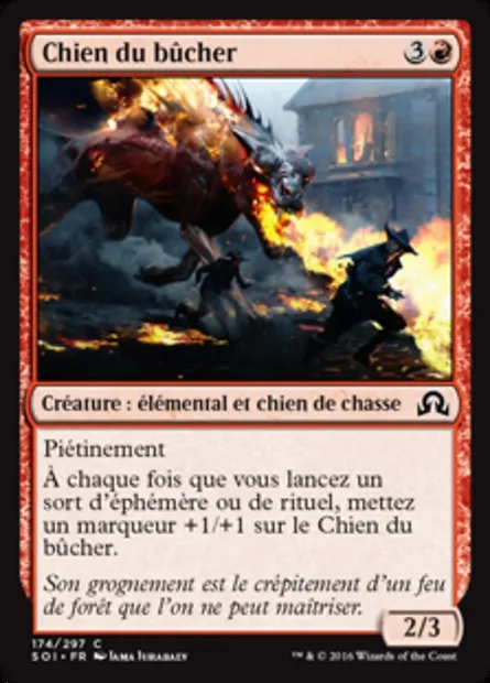 Chien du bûcher, carte Magic SOI 174 — extension Ténèbres sur Innistrad