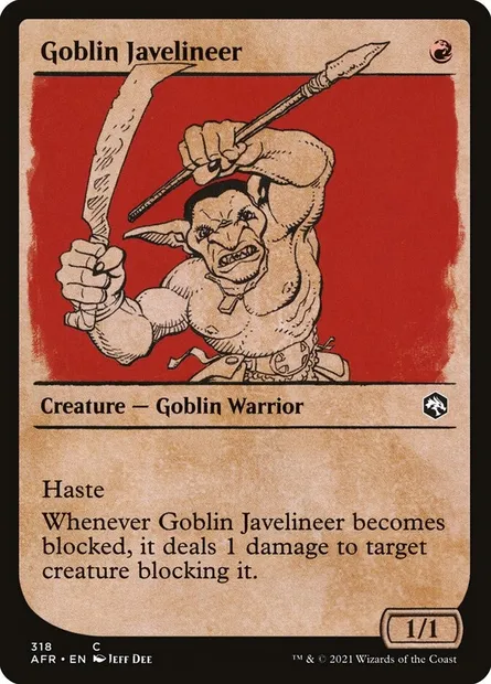 Goblin Javelineer, Magic card AFR 318 — Adventures in the Forgotten Realms set