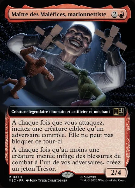 Maître des Maléfices, marionnettiste, carte Magic MSC 370 — extension Marvel Super Heroes Commander