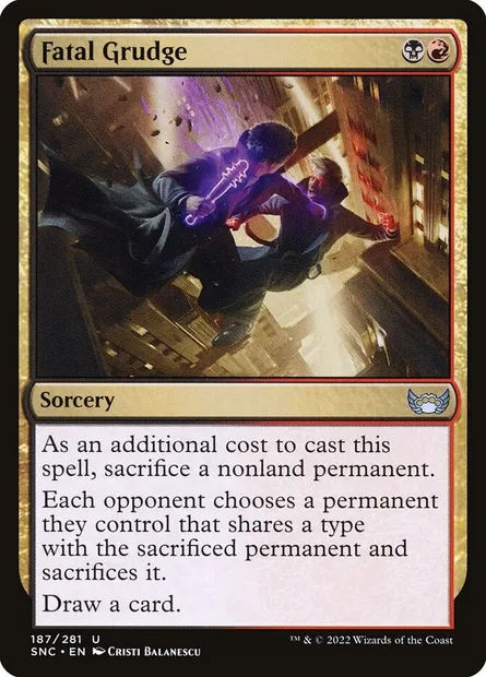 Fatal Grudge, Magic card SNC 187 — Streets of New Capenna set