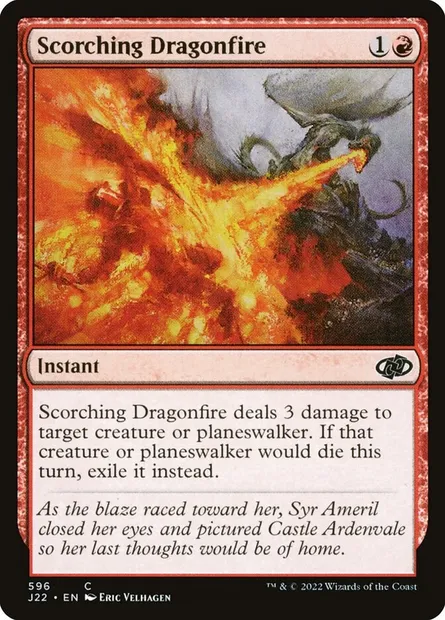 Scorching Dragonfire, Magic card J22 596 — Jumpstart 2022 set