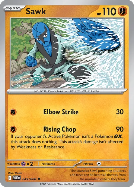 Sawk, Pokémon card WHT 049 — White Flare set