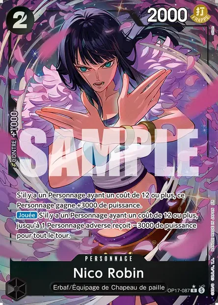Nico Robin, carte One Piece OP17-087 — extension LES GUERRIERS LES PLUS PUISSANTS AU MONDE