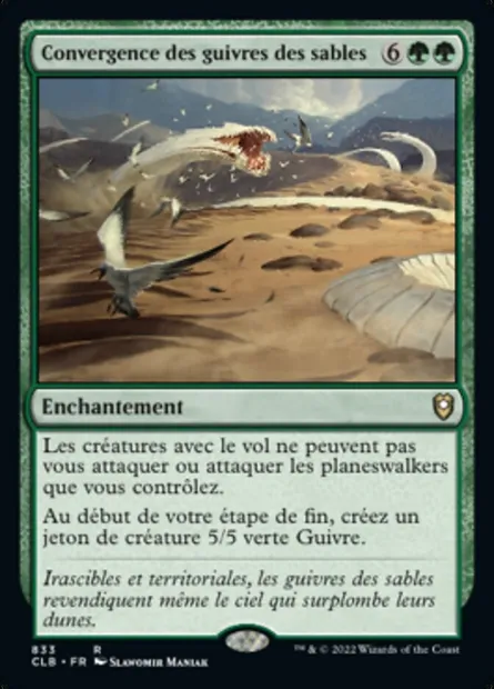 Convergence des guivres des sables, carte Magic CLB 833 — extension Commander Légendes : la bataille de la Porte de Baldur
