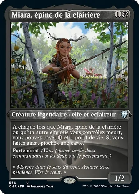 Miara, épine de la clairière, carte Magic CMR 566 — extension Commander Legends
