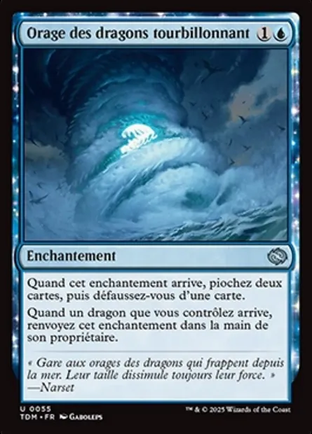 Orage des dragons tourbillonnant, carte Magic TDM 55 — extension Tarkir: Dragonstorm