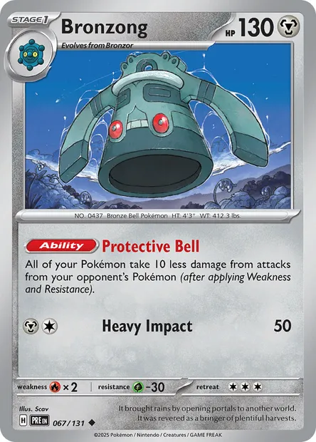 Bronzong, Pokémon card PRE 067 — Prismatic Evolutions set