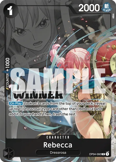 Rebecca, One Piece card OP04-092 — KINGDOMS OF INTRIGUE set