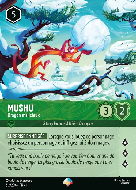 Mushu - Dragon malicieux, carte Disney Lorcana CH11-212 — extension Givresort