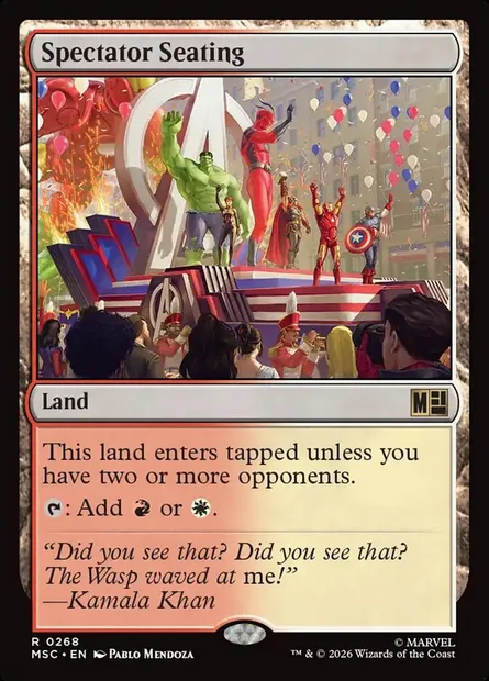 Spectator Seating, Magic card MSC 268 — Marvel Super Heroes Commander set