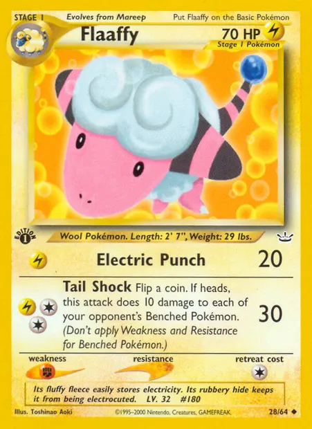 Flaaffy, Pokémon card NR 28 — Neo Revelation set