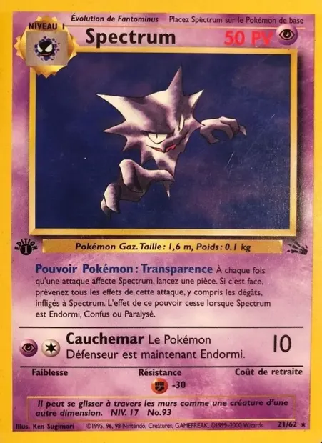 Spectrum, carte Pokémon FO 21 — extension Fossile