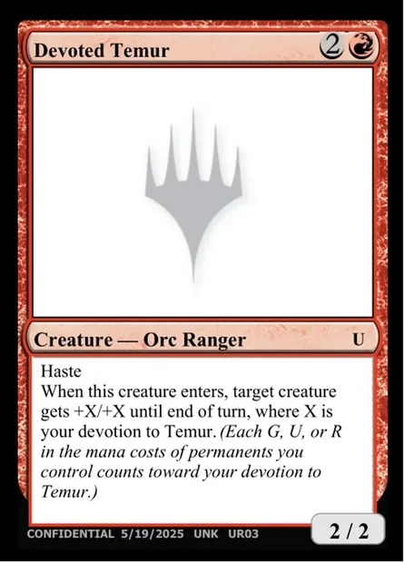 Devoted Temur, Magic card UNK UR03 — Unknown Event set