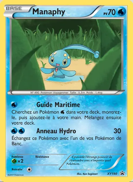 Manaphy, carte Pokémon XY 190 — extension Promo XY