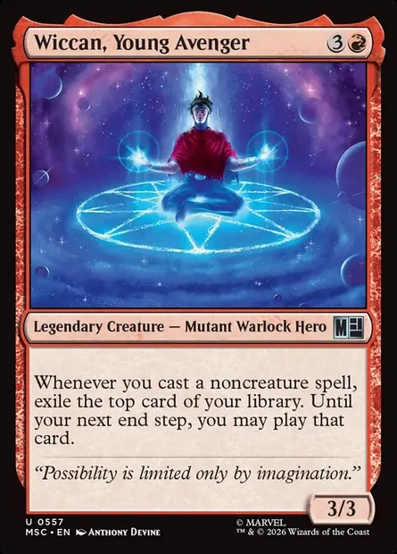 Wiccan, Young Avenger, Magic card MSC 557 — Marvel Super Heroes Commander set