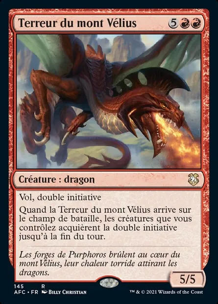 Terreur du mont Vélius, carte Magic AFC 145 — extension Forgotten Realms Commander