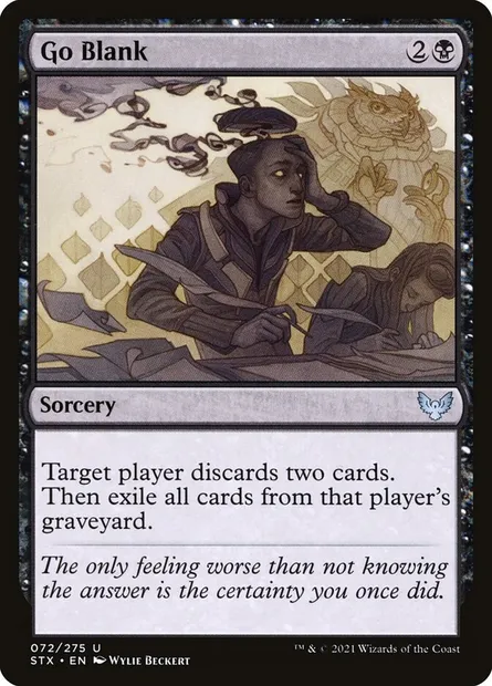 Go Blank, Magic card STX 72 — Strixhaven: School of Mages set