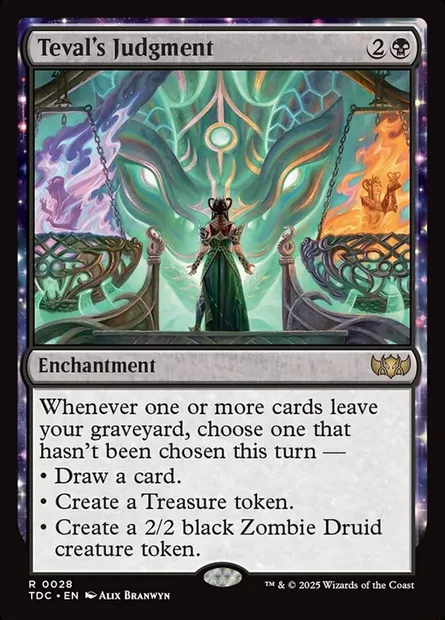 Teval's Judgment, Magic card TDC 28 — Tarkir: Dragonstorm Commander set
