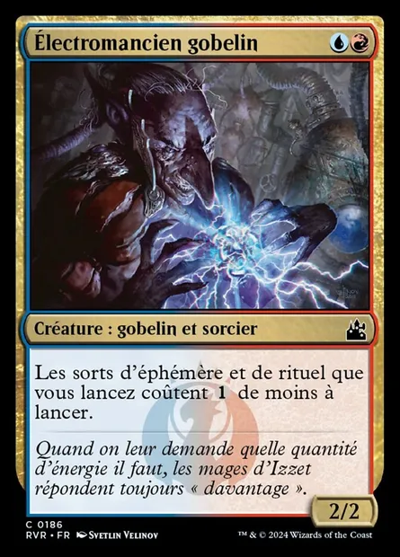 Électromancien gobelin, carte Magic RVR 186 — extension Ravnica Remastered