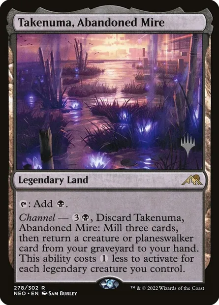 Takenuma, Abandoned Mire, Magic card PNEO 278p — Kamigawa: Neon Dynasty Promos set