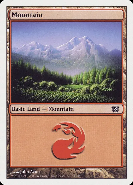 Montagne, carte Magic 8ED 343 — extension Huitième Edition