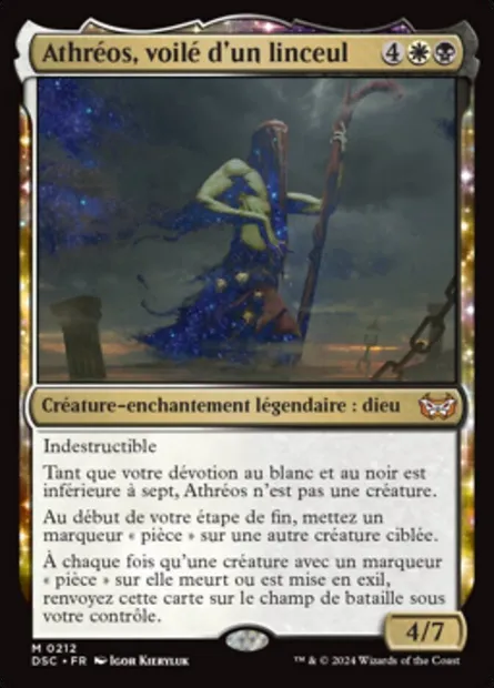 Athréos, voilé d'un linceul, carte Magic DSC 212 — extension Duskmourn: House of Horror Commander