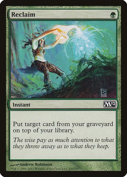 Reclaim, Magic card M12 191 — Magic 2012 set