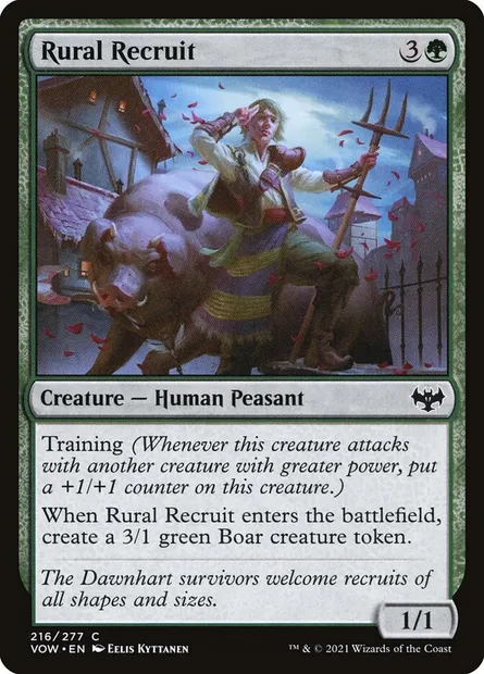 Rural Recruit, Magic card VOW 216 — Innistrad: Crimson Vow set