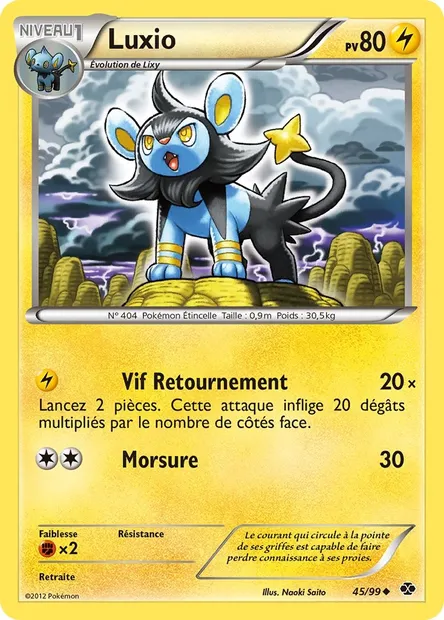 Luxio, carte Pokémon NXD 45 — extension Destinées Futures