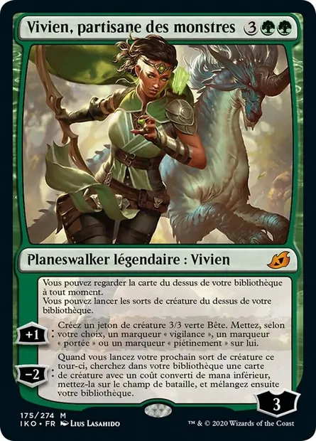 Vivien, partisane des monstres, carte Magic IKO 175 — extension Ikoria: Lair of Behemoths